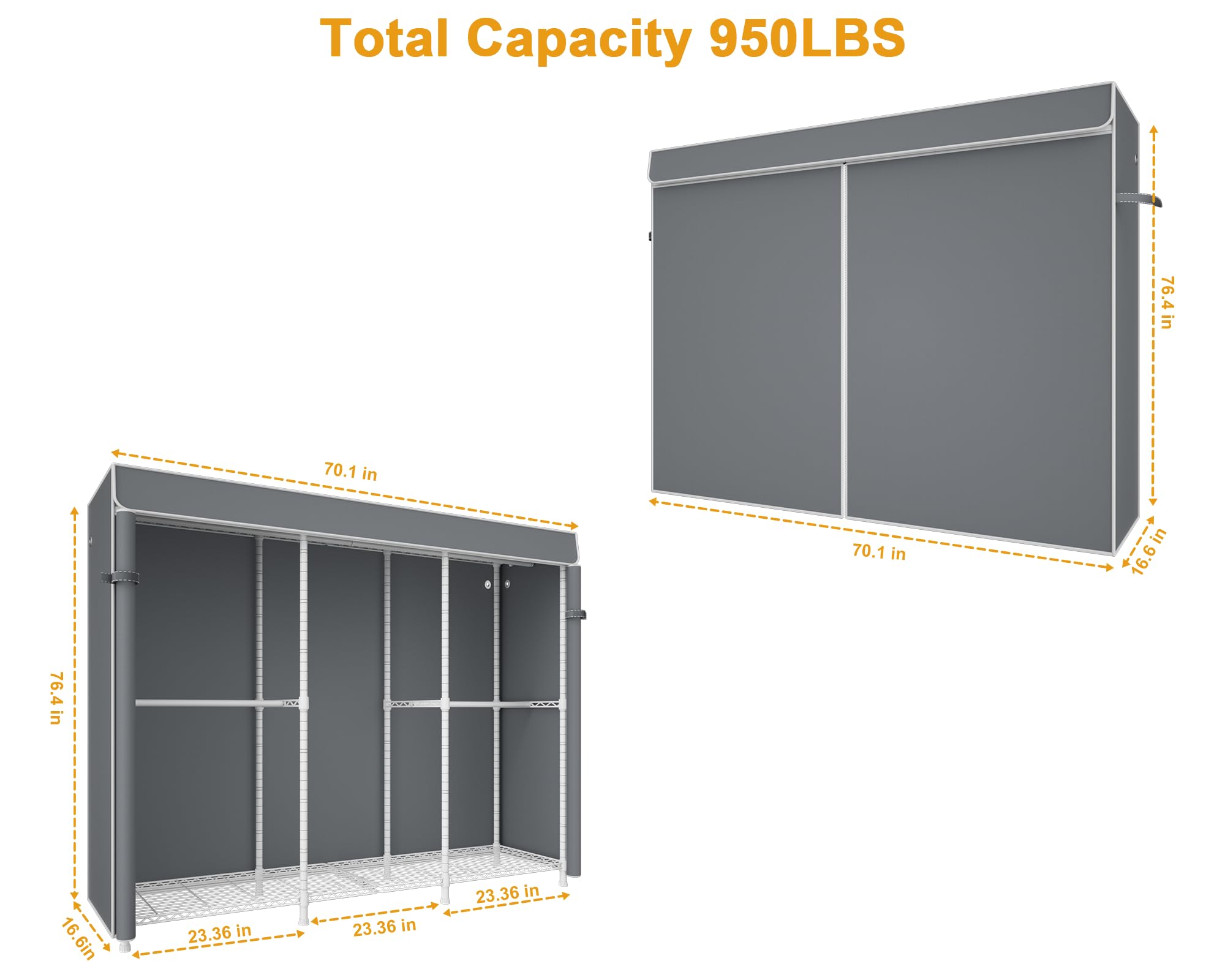 Heavy Duty Closet Organizer with Cover