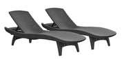 Outdoor Wicker Chaise Lounge Chairs Set of 2