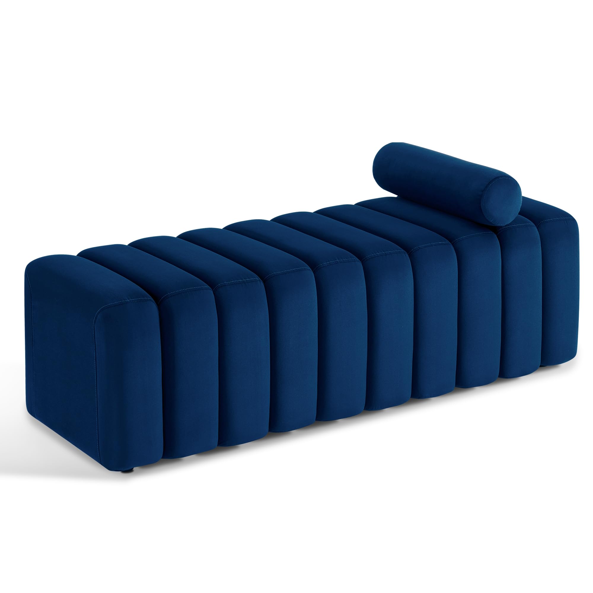 54" Velvet Ottoman Bench - Blue
