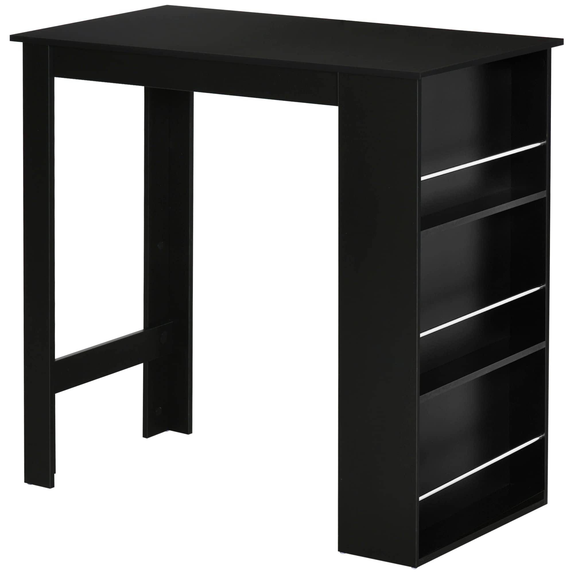 Modern Bar Table with Storage Shelves
