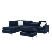L-Shape Sectional Sofa with Reversible Chaise and Storage Ottoman