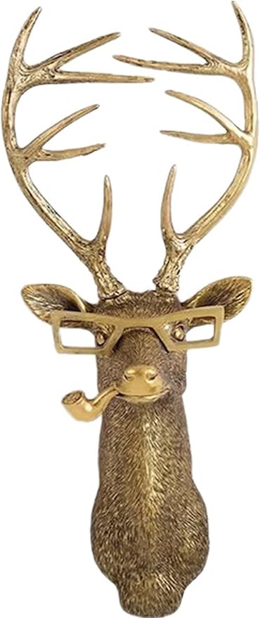 5 Pack Animal Head Wall Decor Gold Sculpture Set