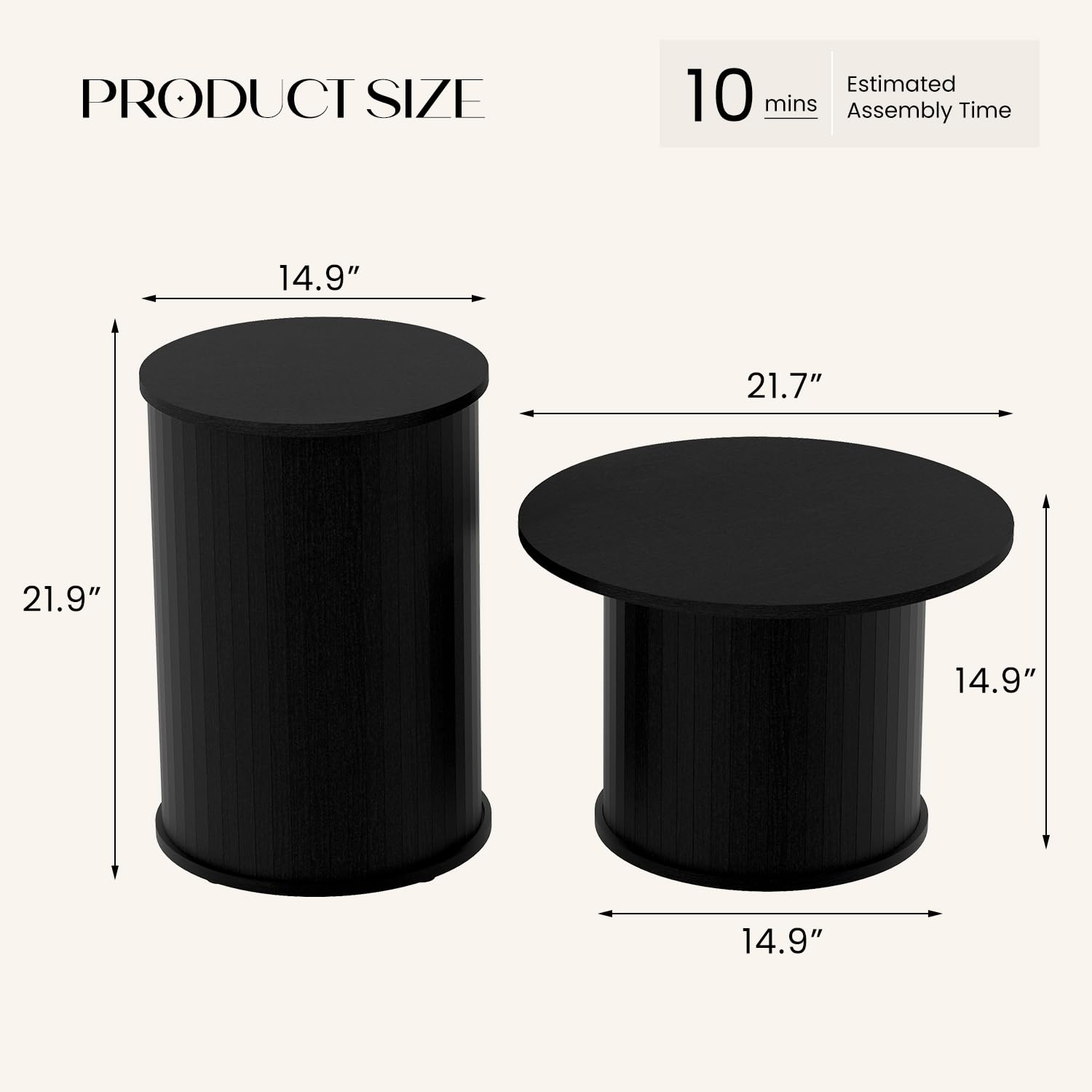 Round Nesting Coffee Tables Set of 2