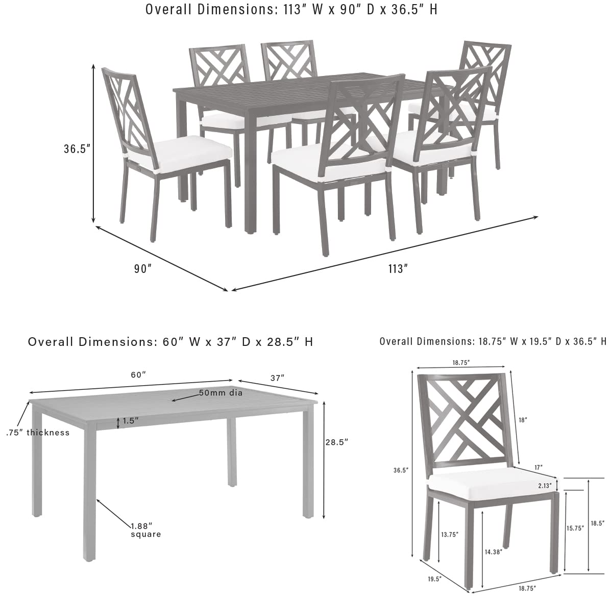 7-Piece Outdoor Dining Set with Cushions