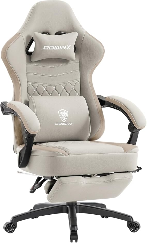 Ergonomic Gaming Chair with Footrest and Cooling Gel Pad