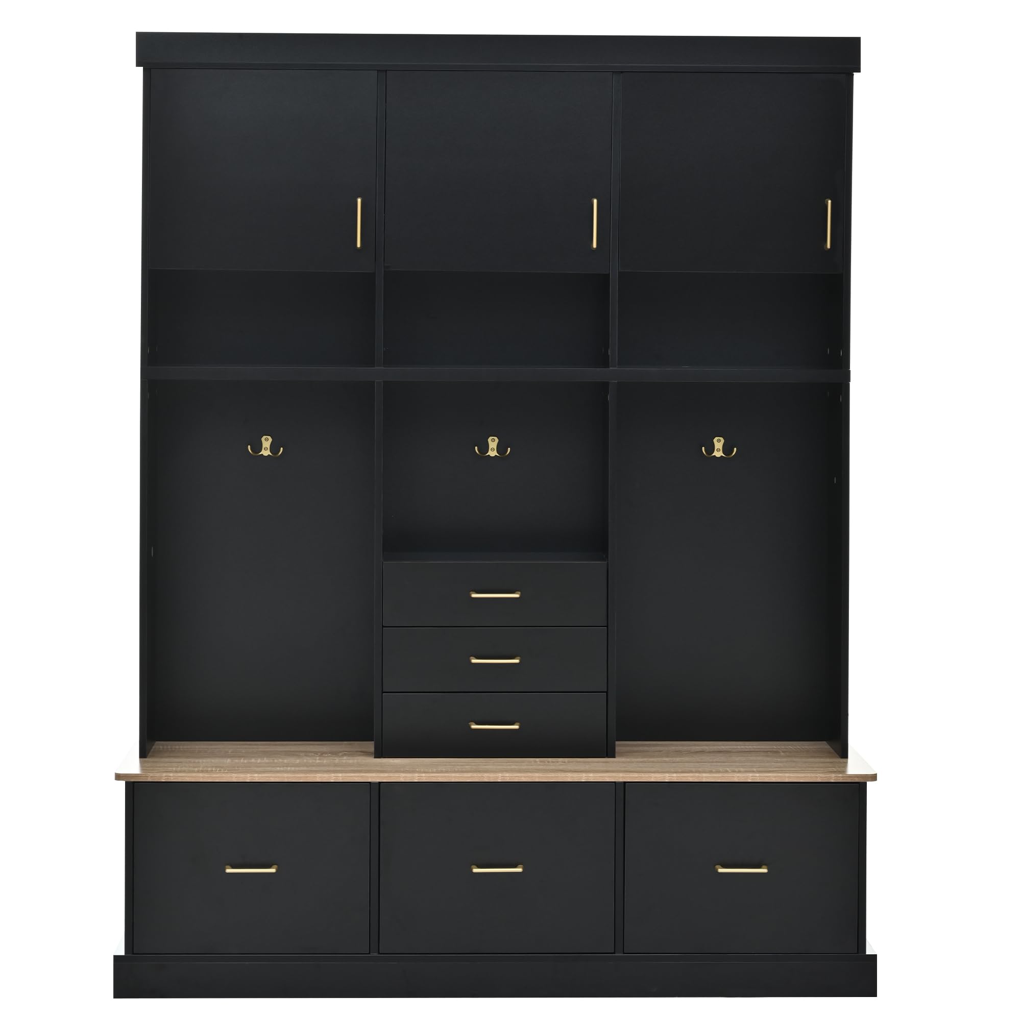 5-in-1 Hall Tree with Bench and Storage