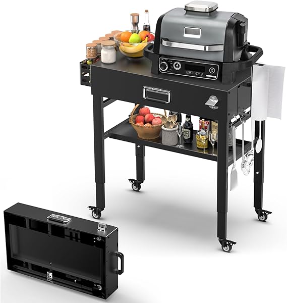 Outdoor Grill Table Cart with Storage