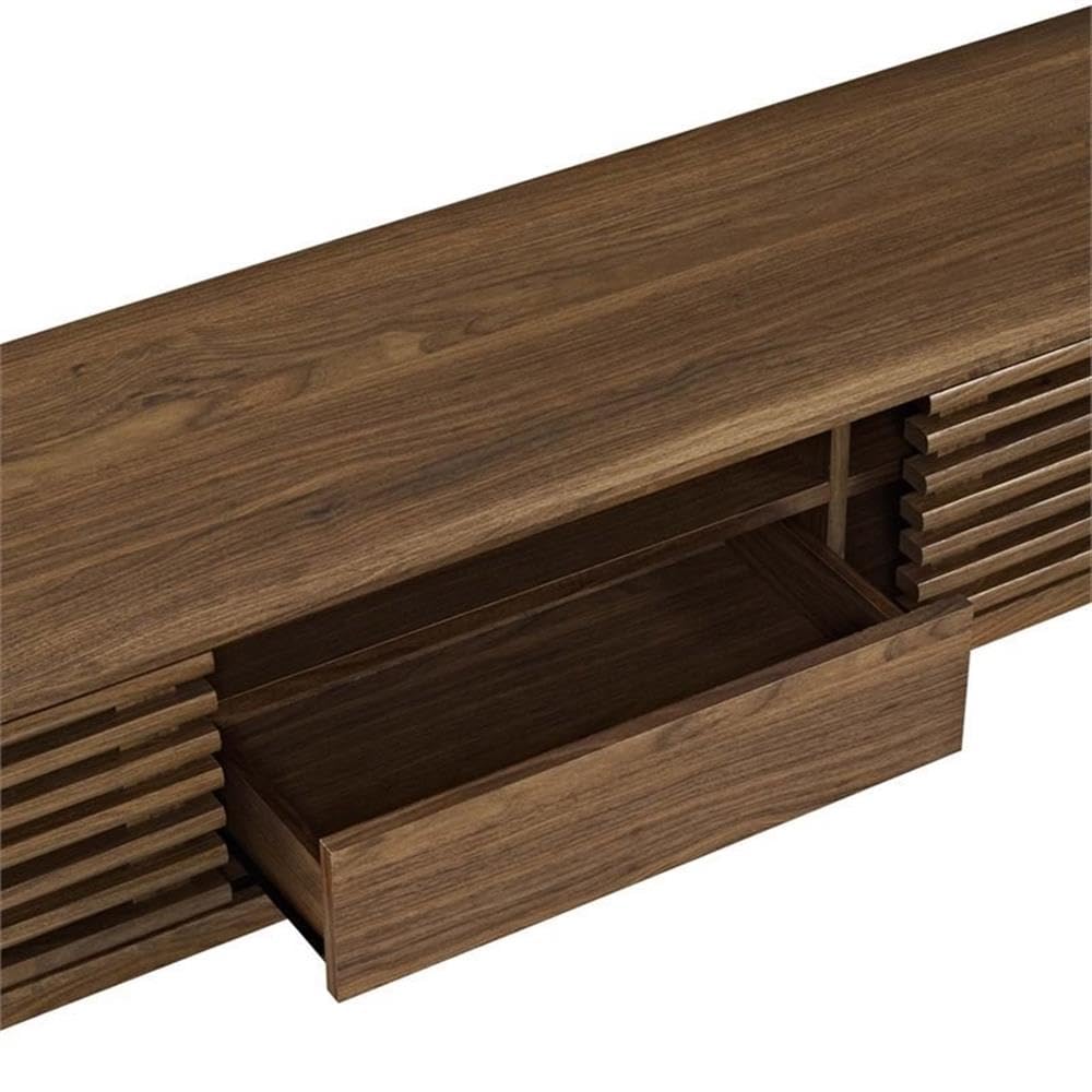 59" Mid-Century Modern TV Stand with Sliding Doors