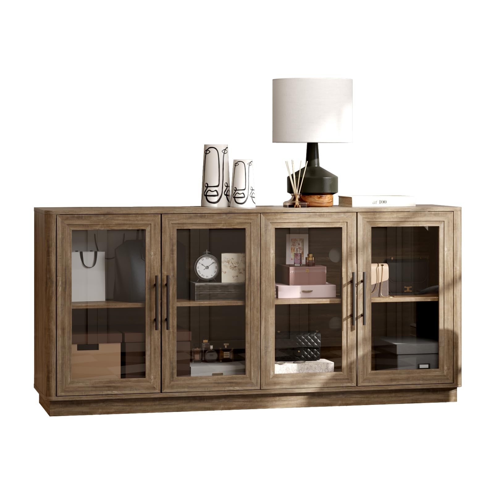 63" Buffet Cabinet with Glass Doors
