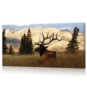 Wildlife Animal Painting Deer Elk Wall Art Canvas