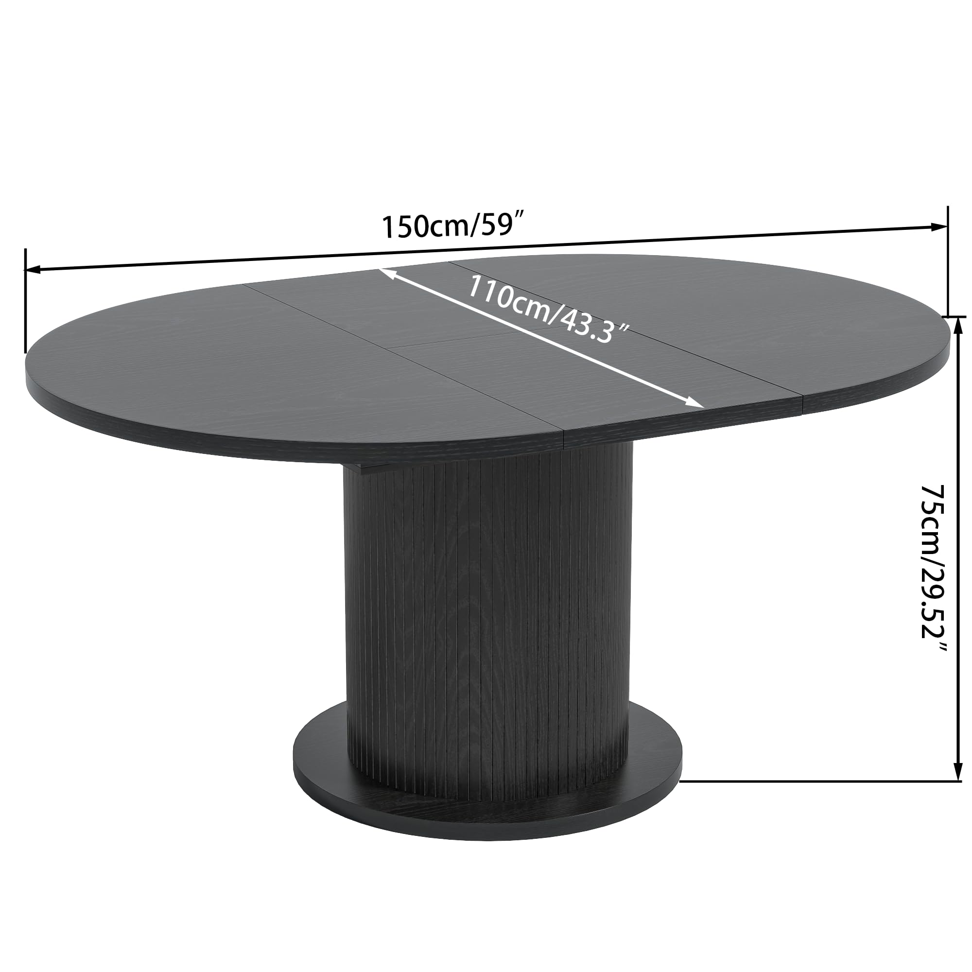59 Inch Round Dining Table for 6
