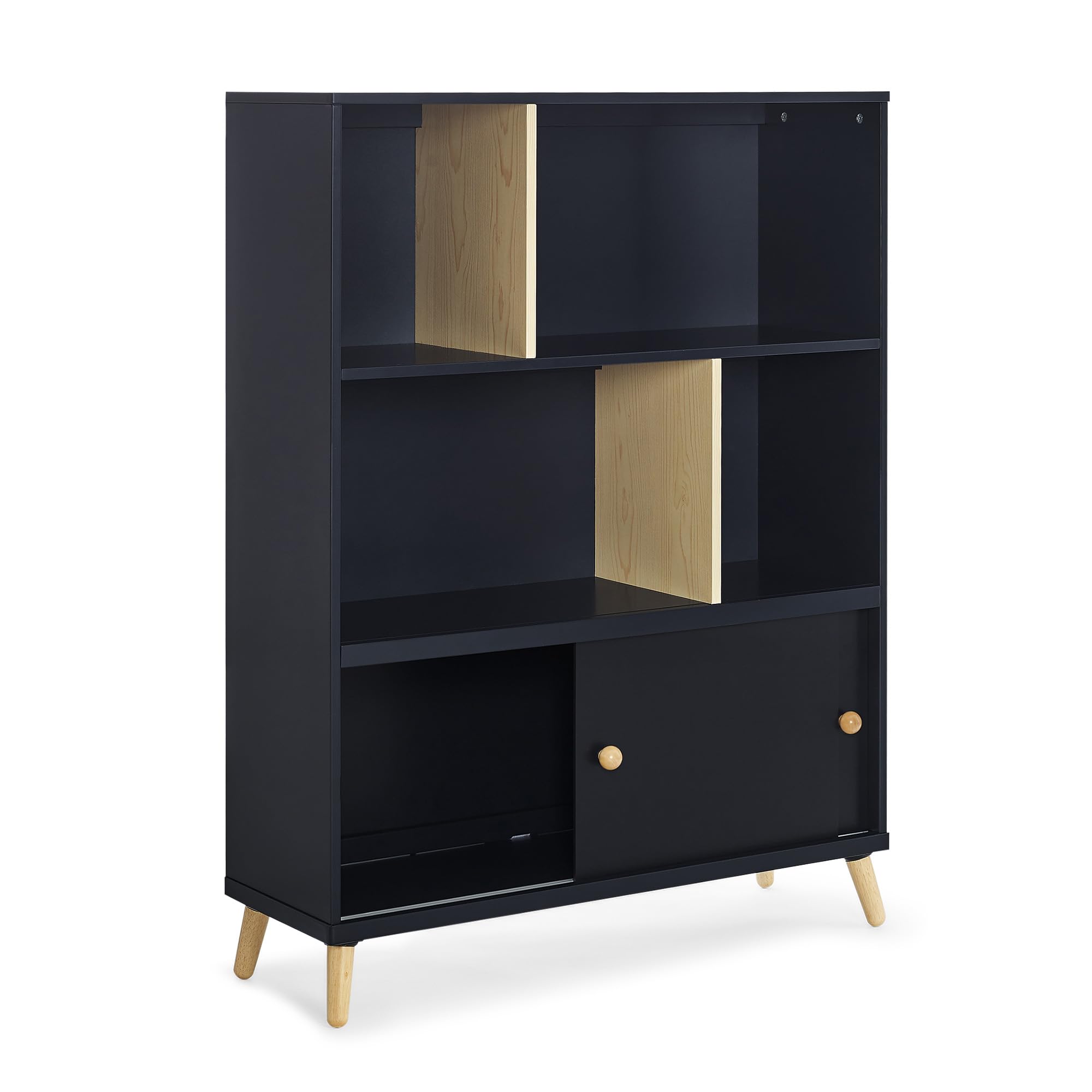 Kids Bookcase with Sliding Door Storage