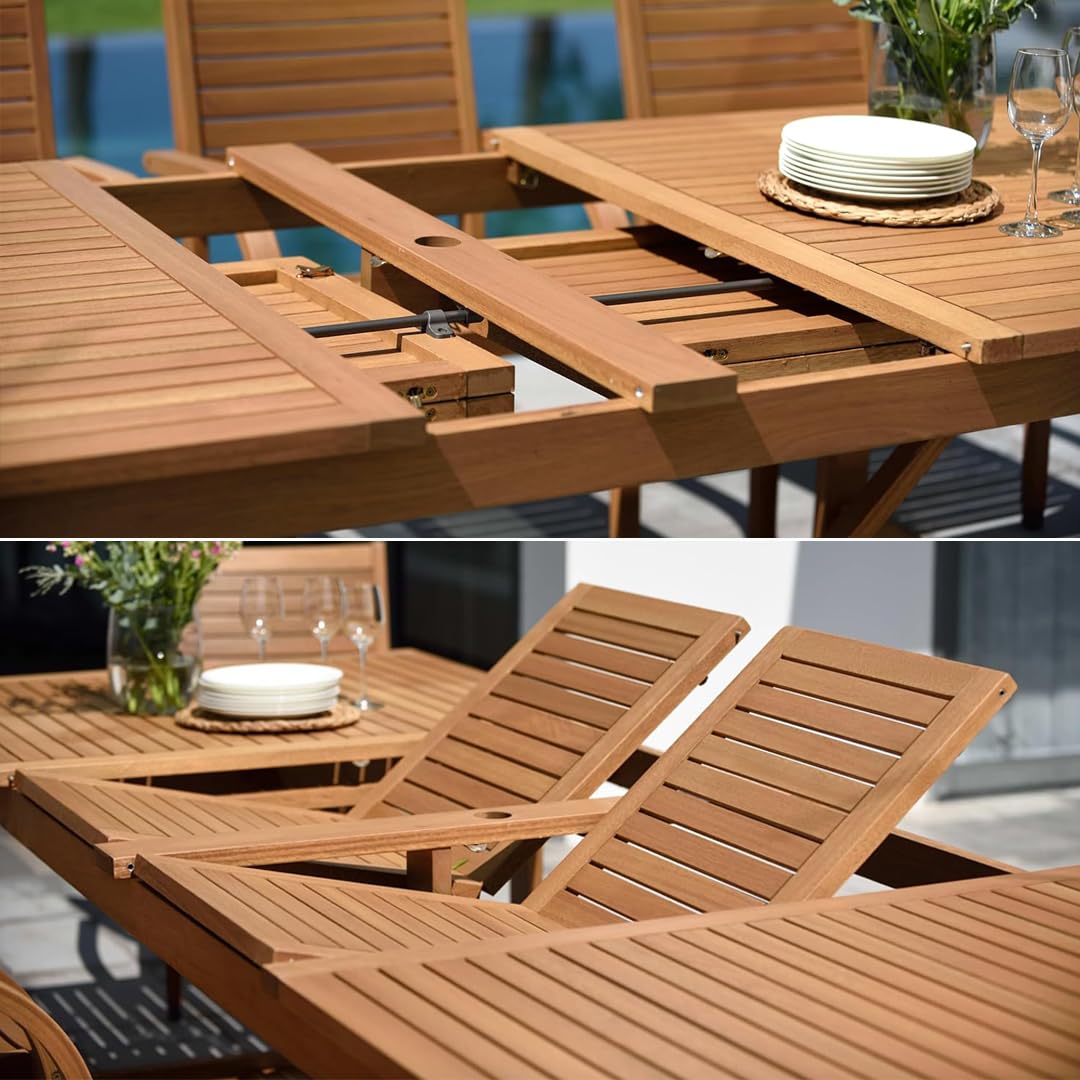 11-Piece Extendable Patio Dining Set for 10