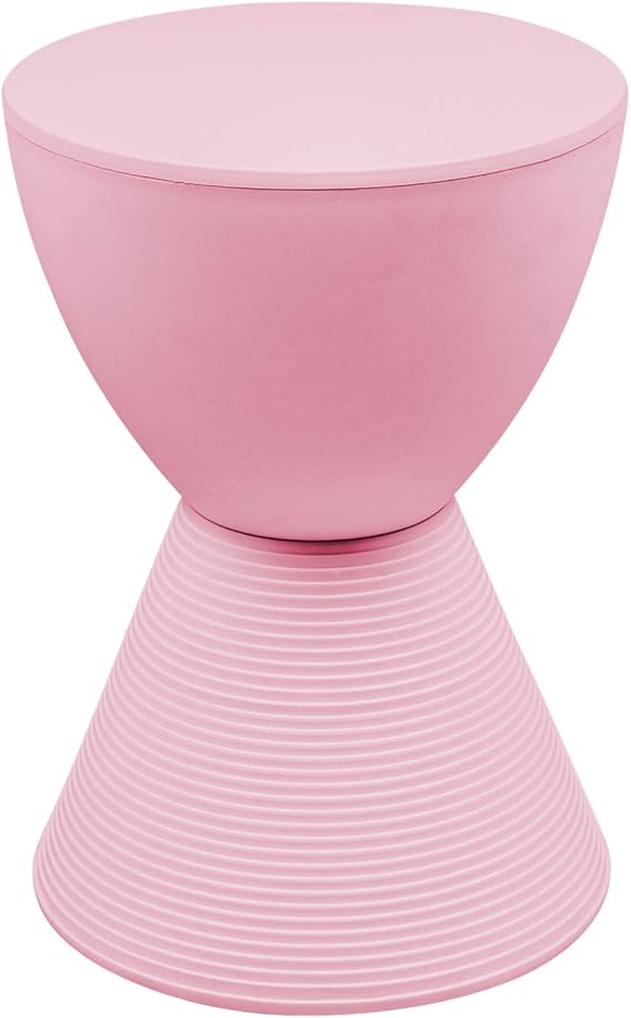 Orange Hourglass Drum Side Table with Storage