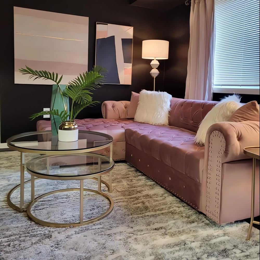 Gold Nesting Coffee Table Set of 2