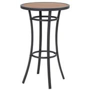 Round Bar Height Patio Table with Wood-Like Top