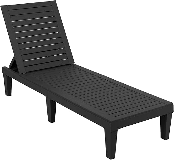 Outdoor Chaise Lounge Chair Set of 2 with Adjustable Backrest