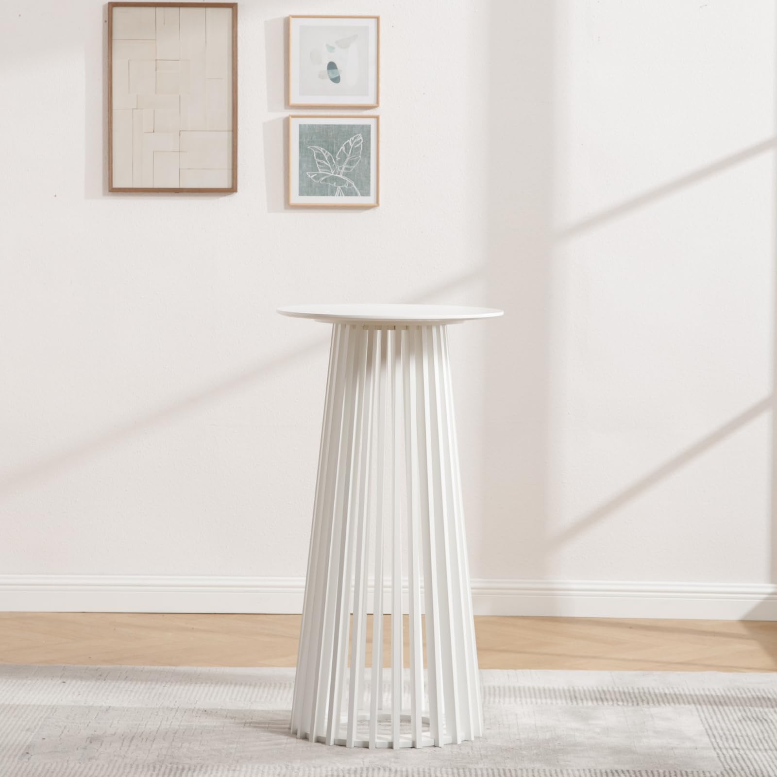 Round Pub Table 24 Inch White Wood Bar Height