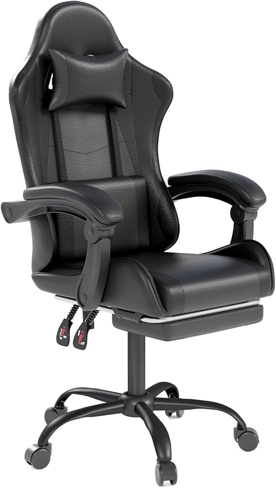 Gaming Chair with Headrest and Lumbar Support