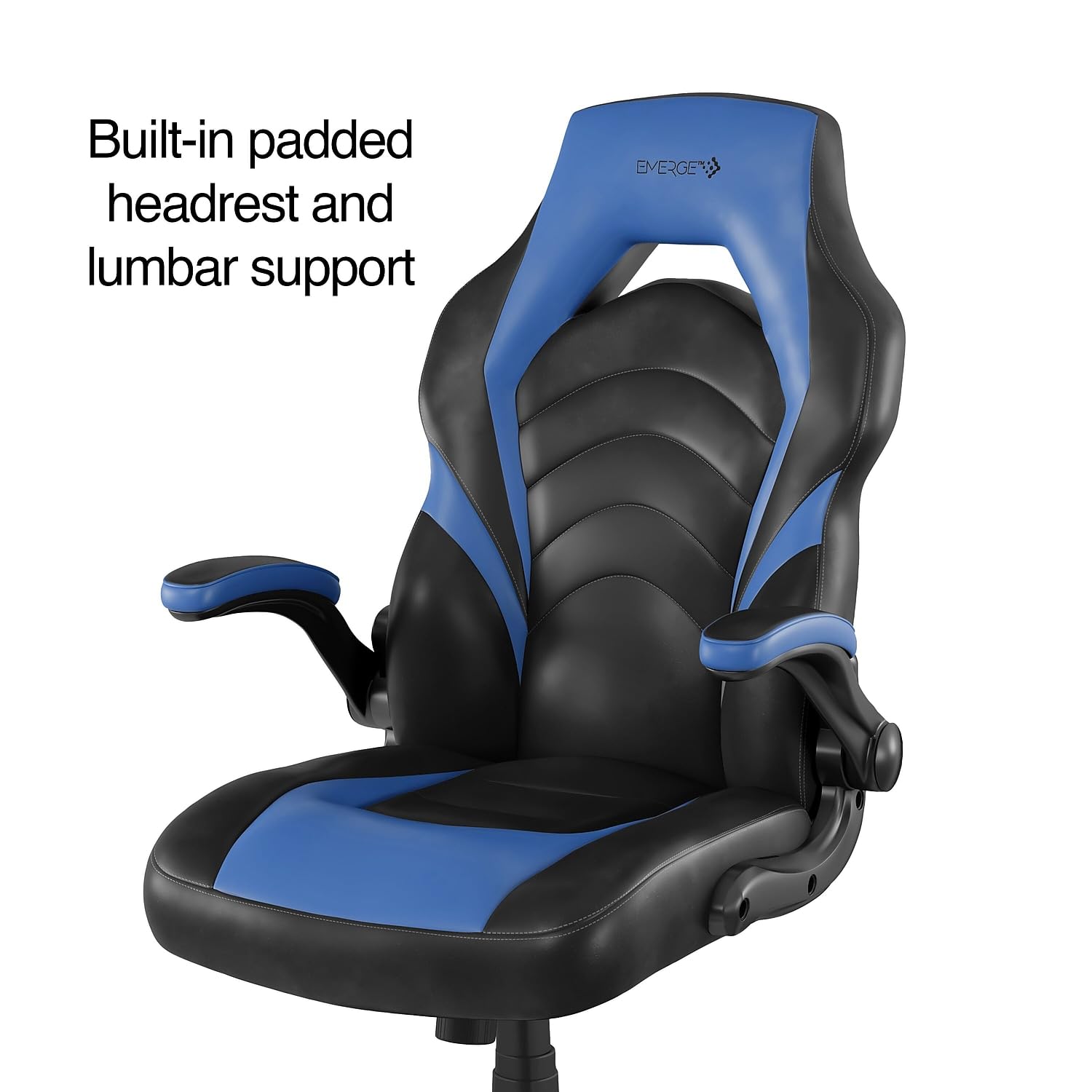 Gaming Chair Black and Blue Faux Leather