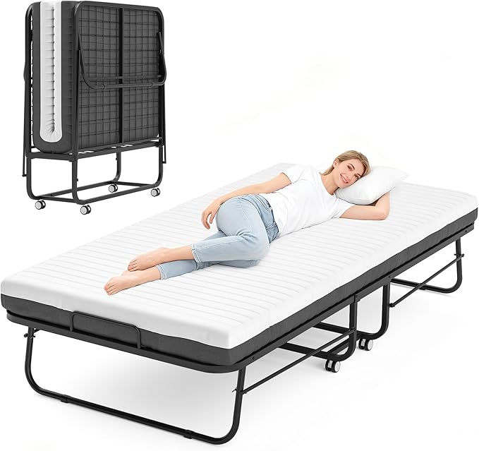 Folding Bed with Memory Foam Mattress
