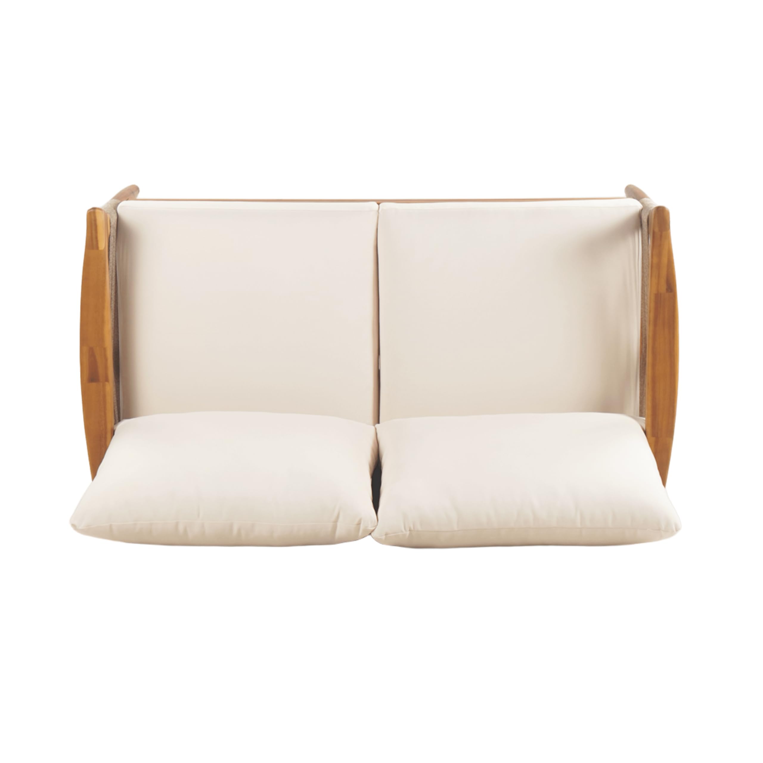 2 Piece Acacia Wood Patio Conversation Set with Loveseat