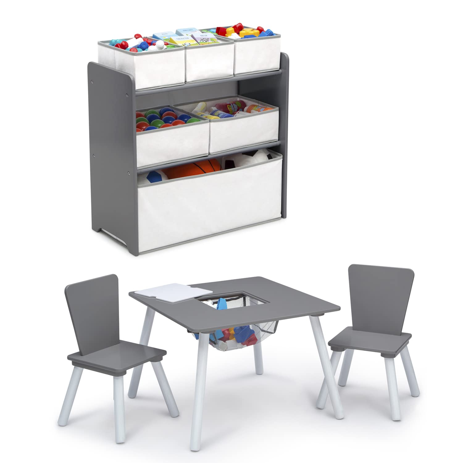 4-Piece Toddler Playroom Set with Bed