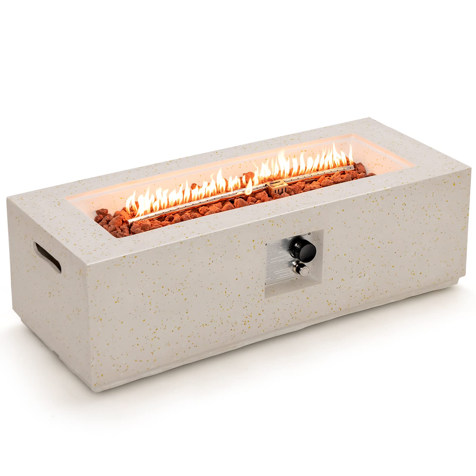 50,000 BTU Rectangle Terrazzo Propane Fire Pit Table