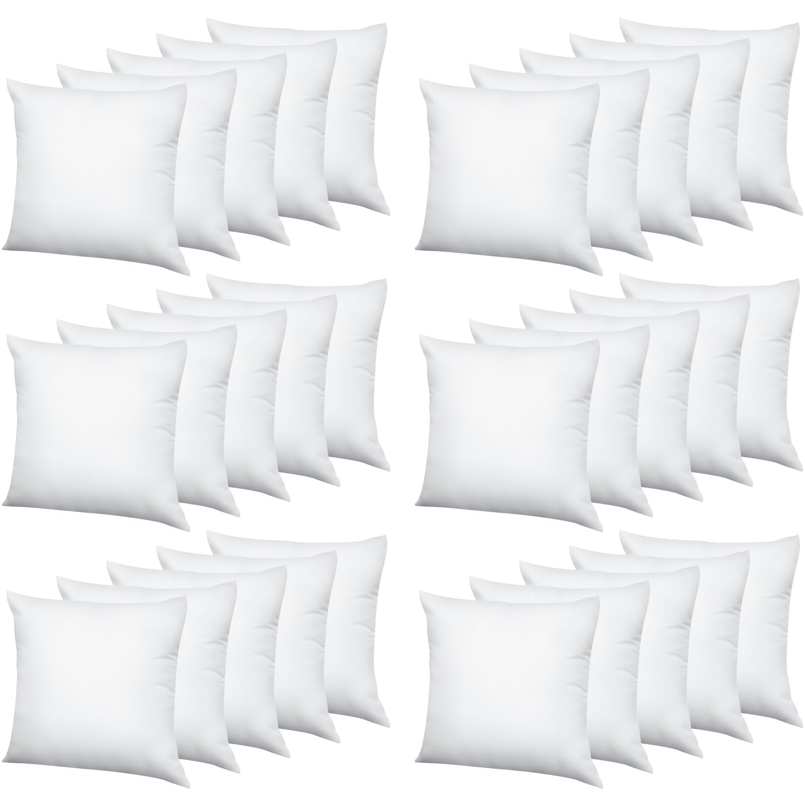20x20 Throw Pillow Inserts - 30 Pack White Square Cushion Stuffers