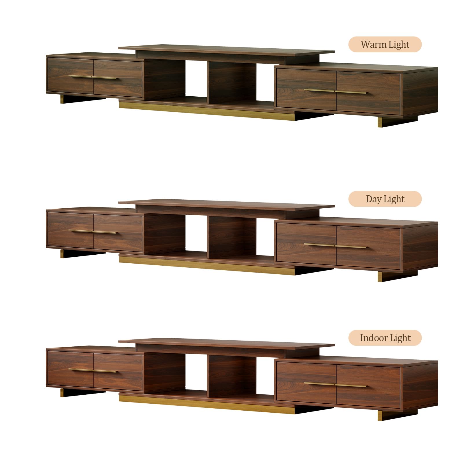 Extendable TV Stand with 4 Drawers