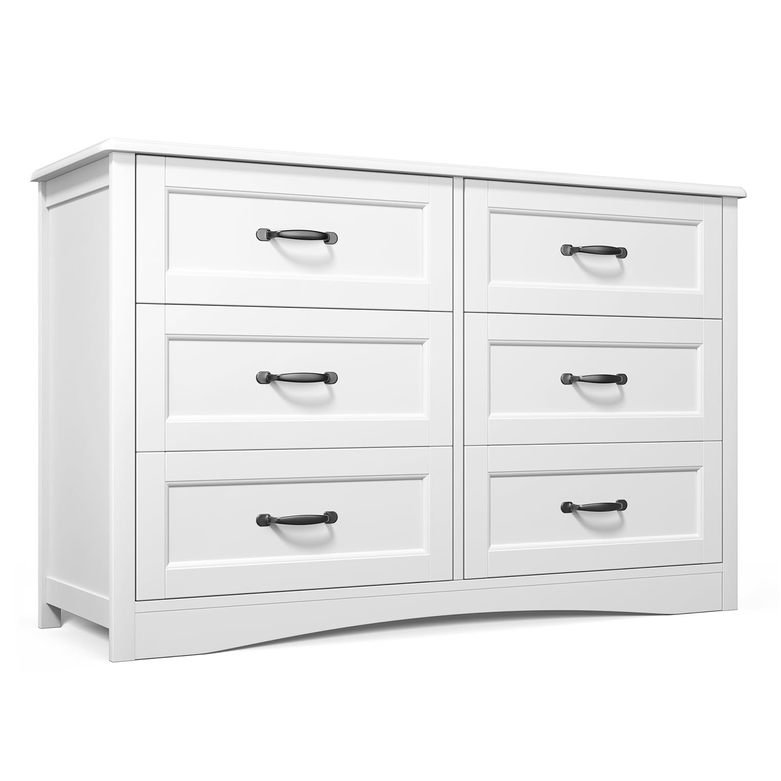 6 Drawer Dresser for Bedroom 47 Inch White
