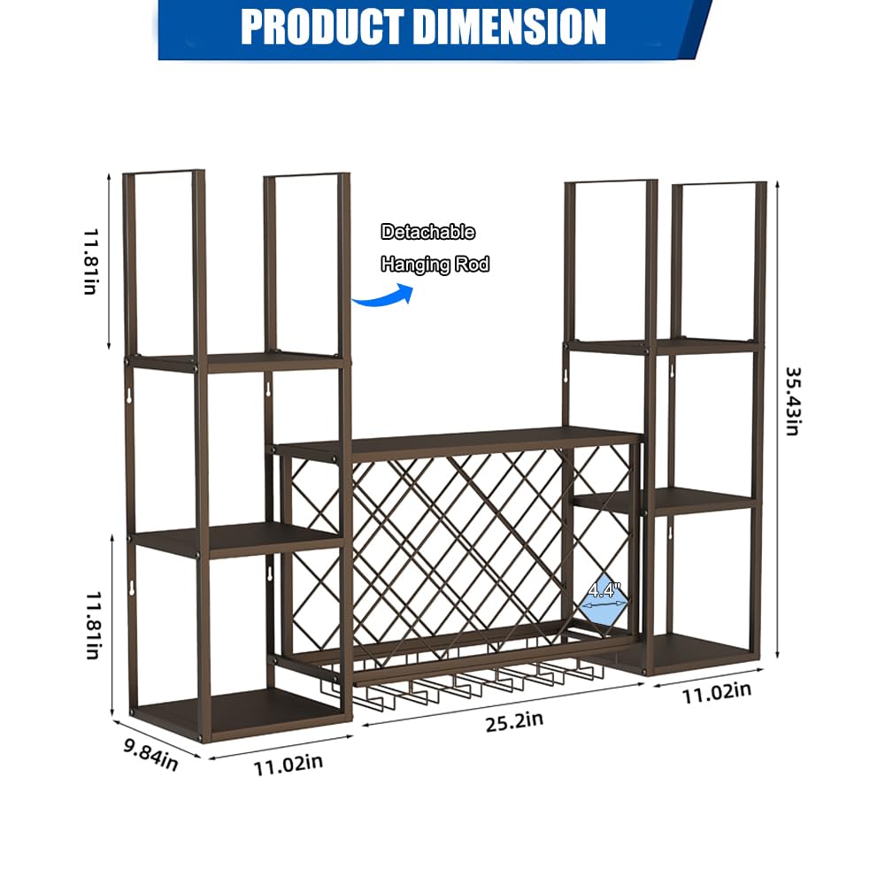 Industrial Wall-Mounted Wine Rack 23 Bottle Capacity
