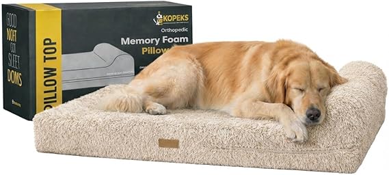 Extra Large Orthopedic Memory Foam Dog Bed with Pillow