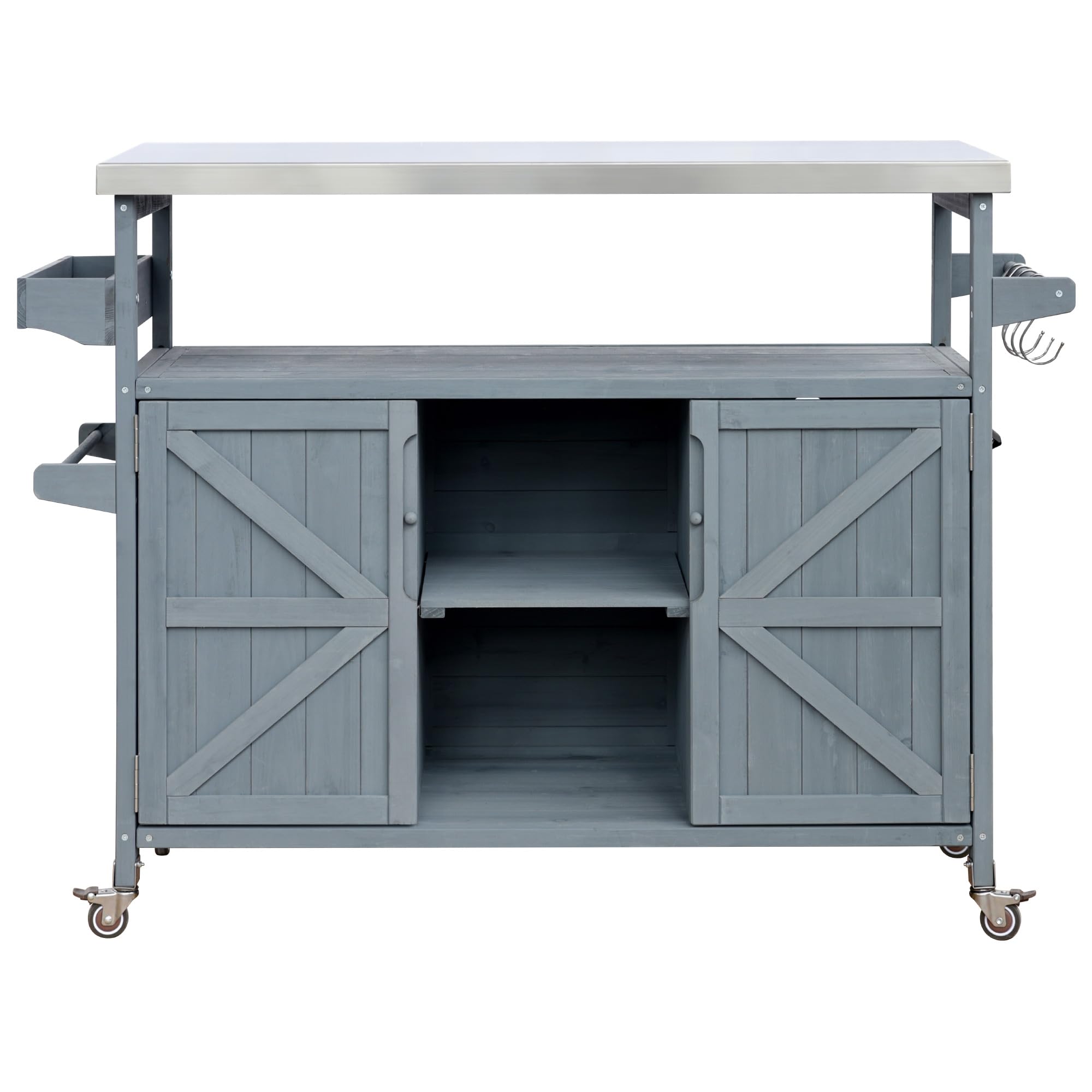 Outdoor Kitchen Island with Stainless Steel Top