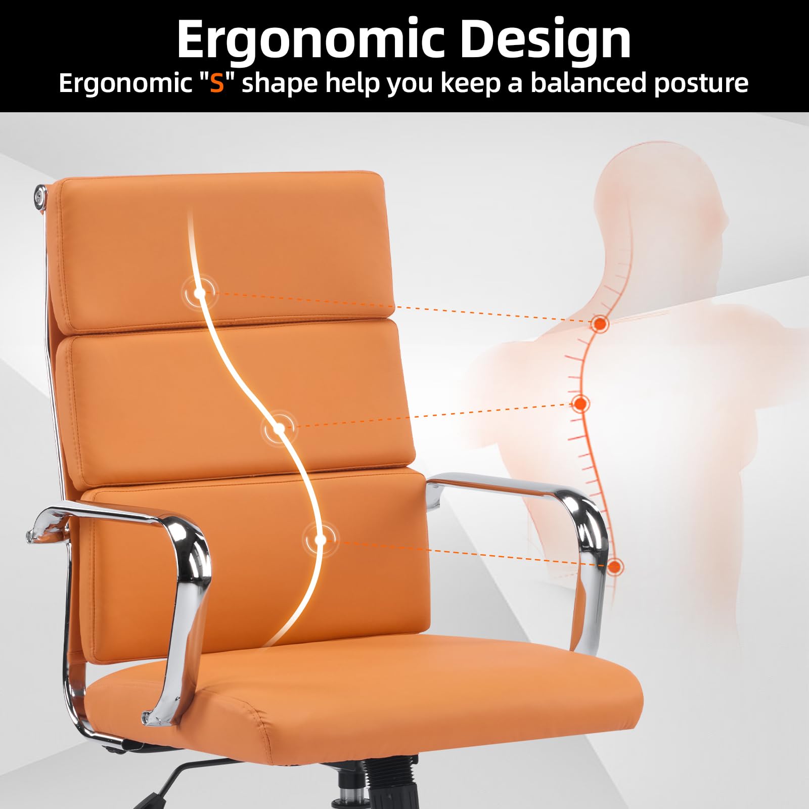 Ergonomic Office Chair - Mid Back Executive Desk Chair