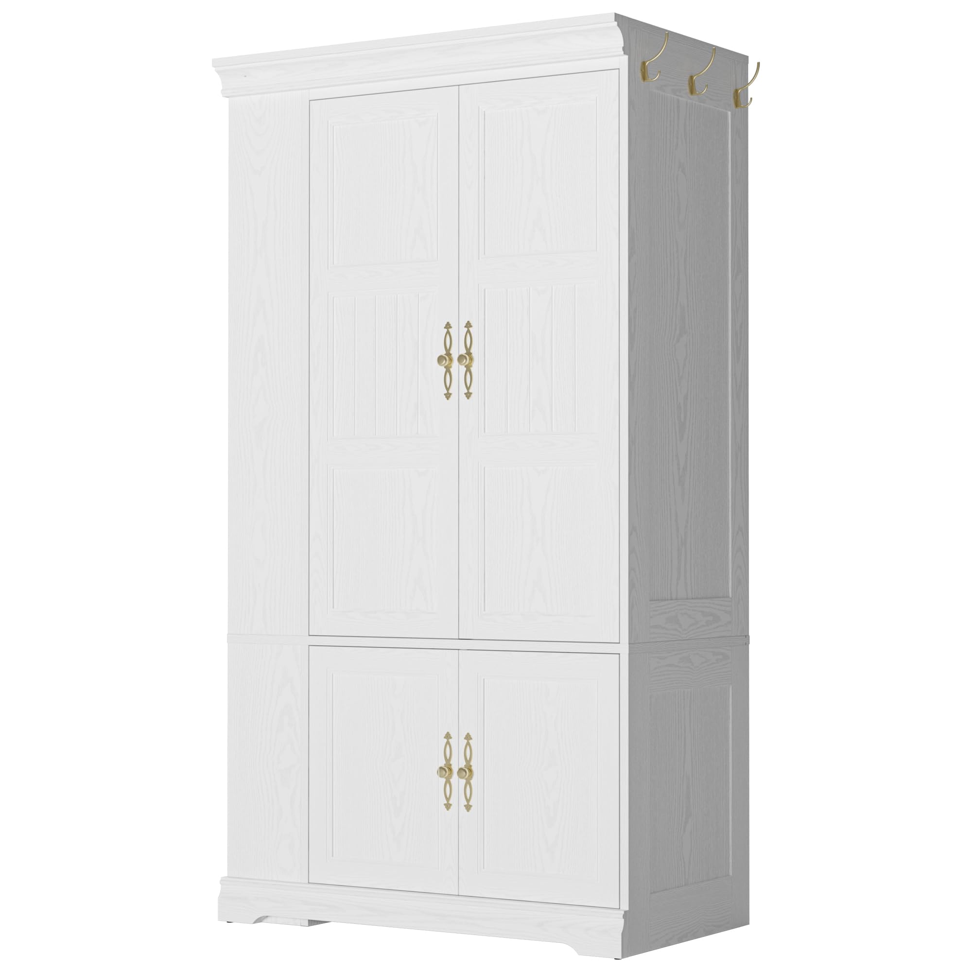 70" Armoire Wardrobe Closet with Mirror and Storage Shelves