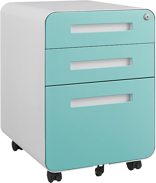 3 Drawer Mobile File Cabinet with Lock