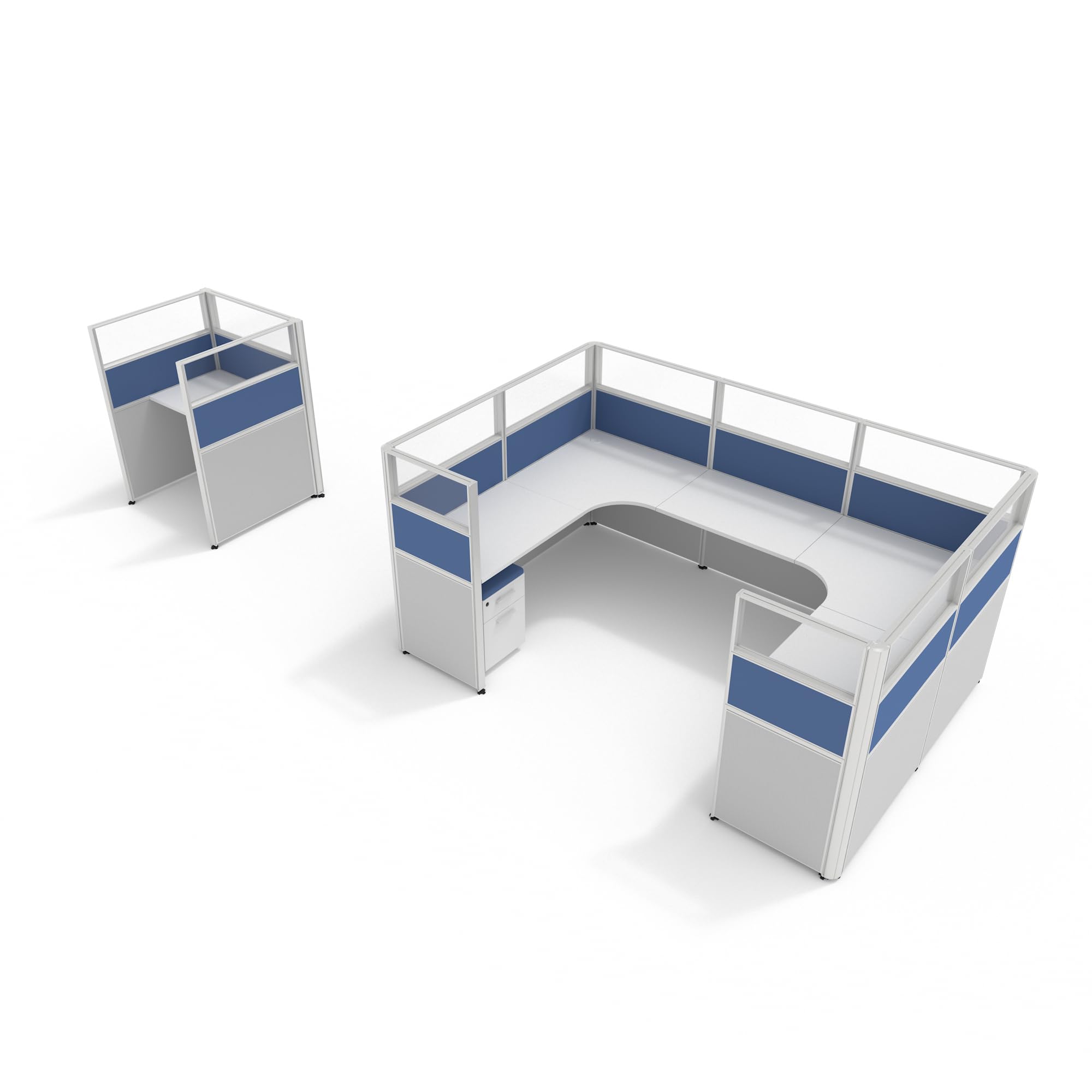 Modular Office Cubicle Kit with 7 Layout Options