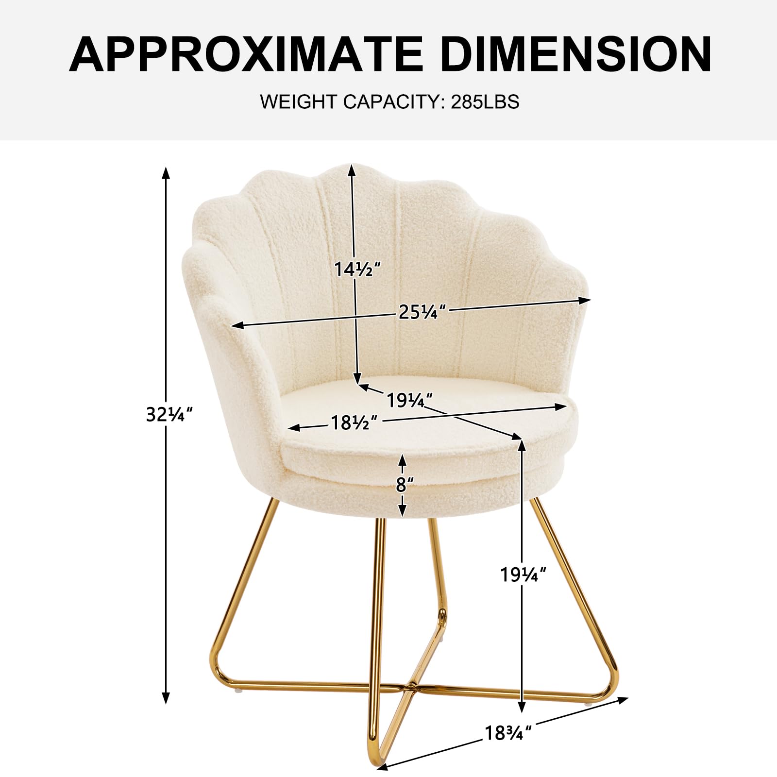 Shell Accent Chair with Gold Legs