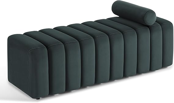 54" Velvet Ottoman Bench - Blue