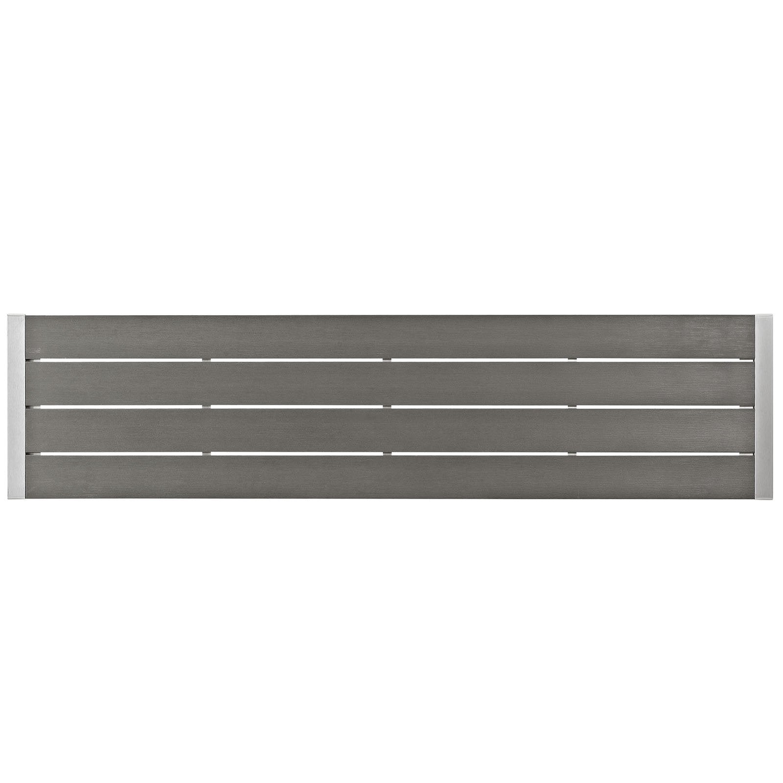 Aluminum Outdoor Patio Bench Silver Gray