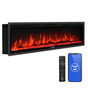 60 Inch Electric Fireplace Heater with Smart Home Control