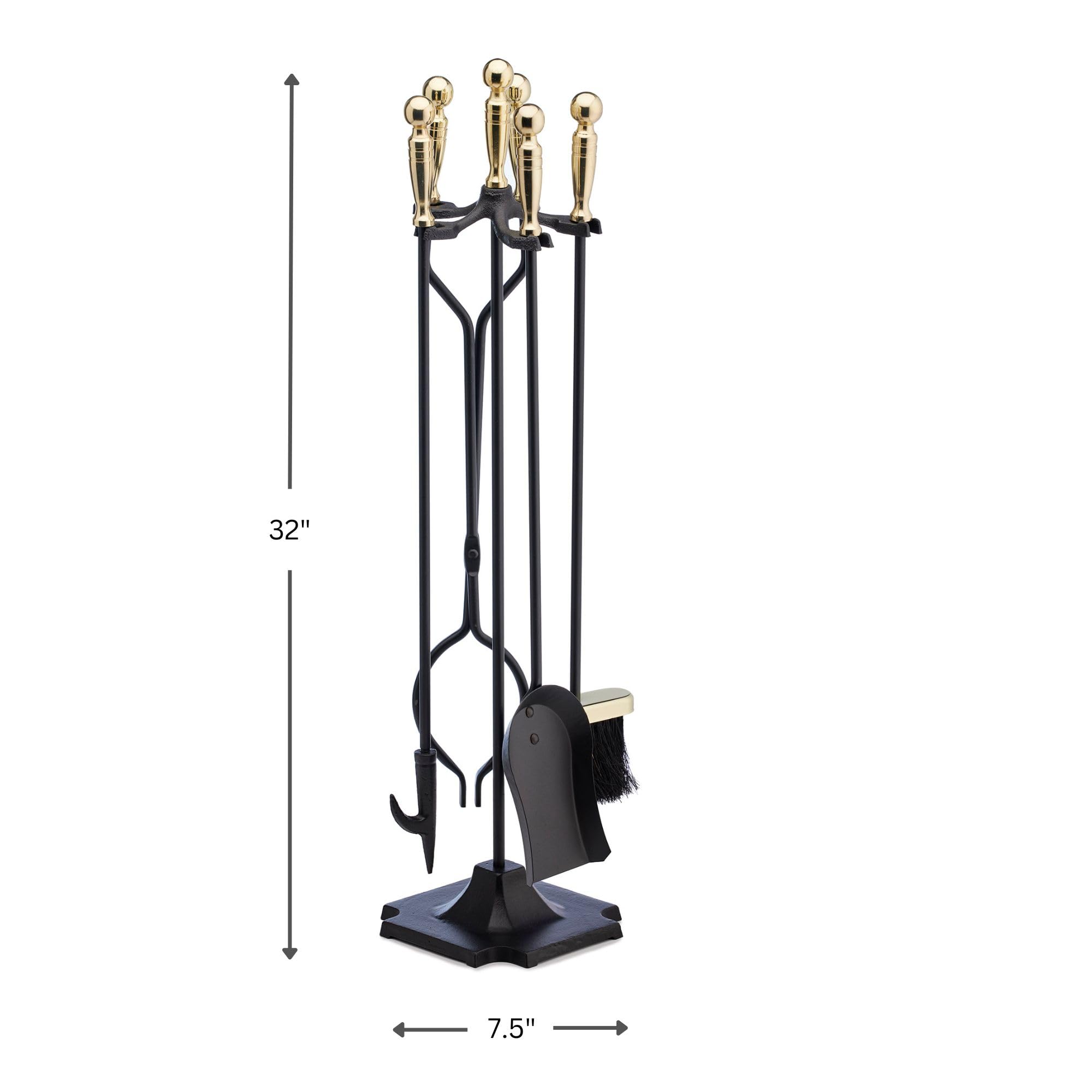 5-Piece Fireplace Tool Set Bronze Black
