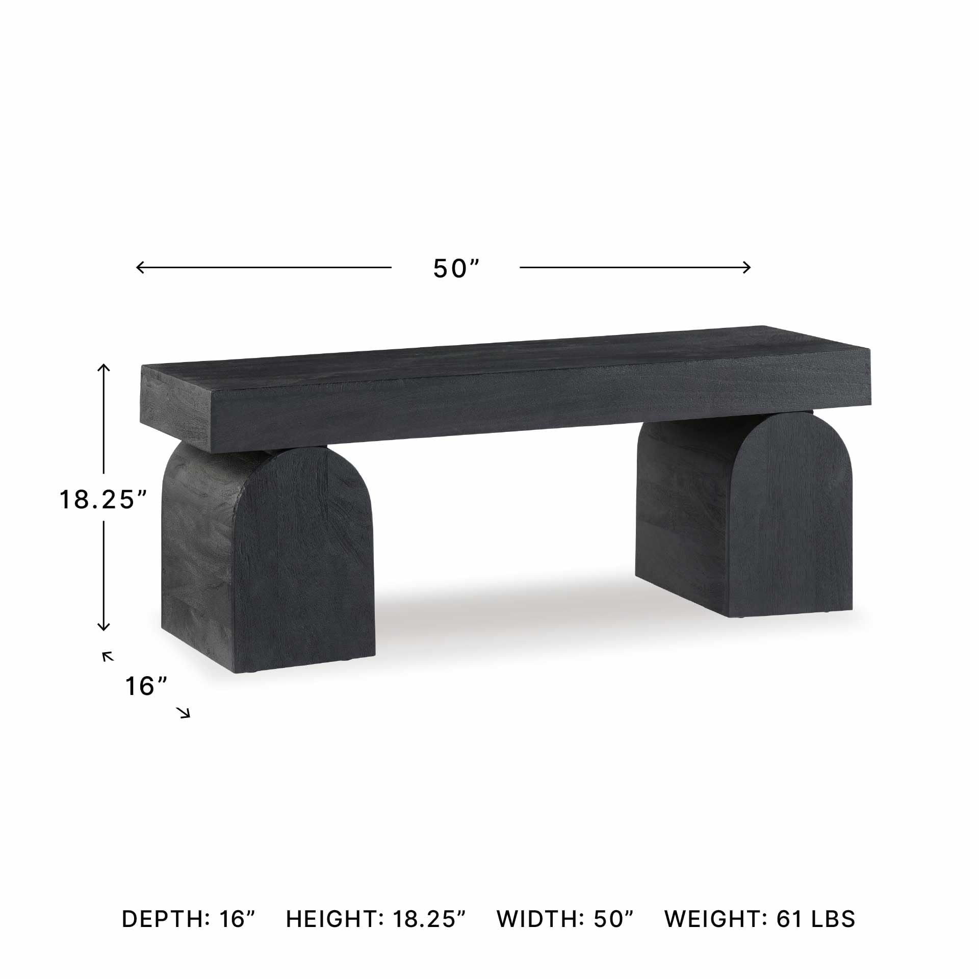 Holgrove Contemporary Accent Bench with Oversized Legs