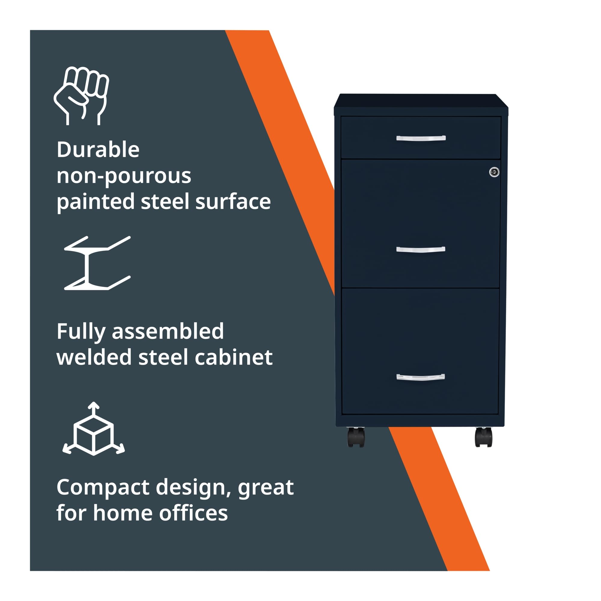 3-Drawer Mobile File Cabinet