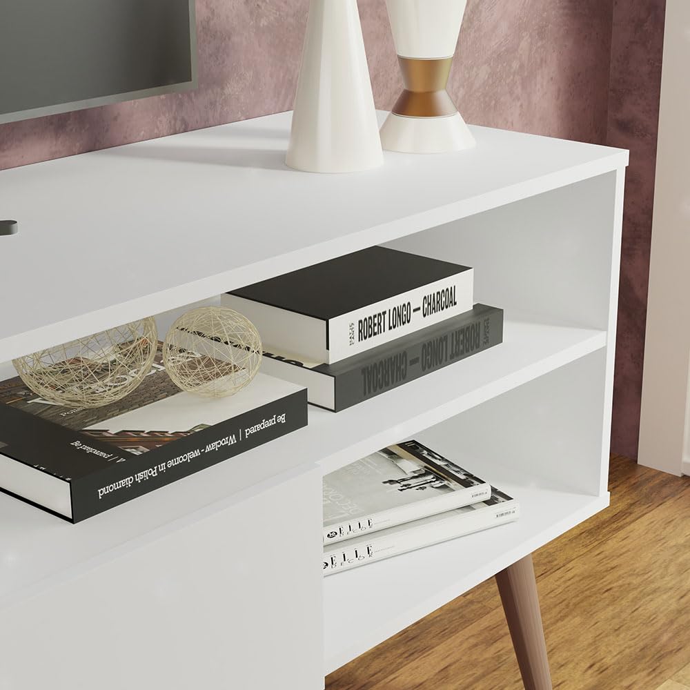 Modern TV Stand with Storage and Cable Management