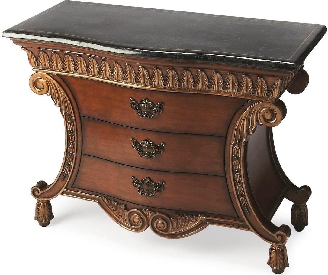 Fossil Stone Console Chest with 3 Drawers