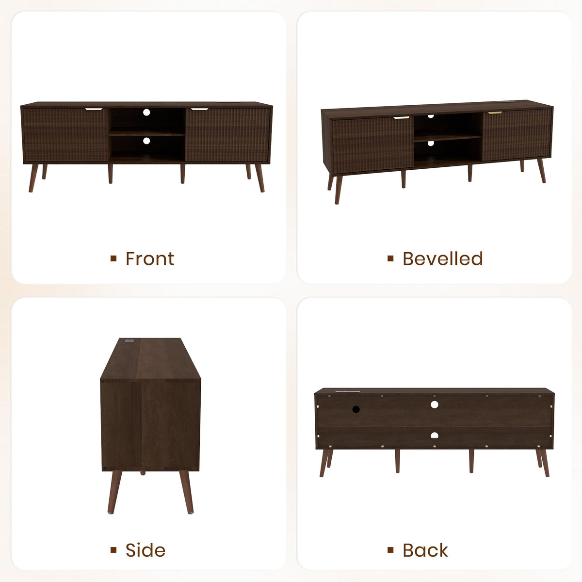 TV Stand with Power Outlet for 55-70 Inch TVs