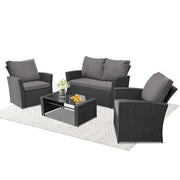 4 Piece Wicker Patio Furniture Set