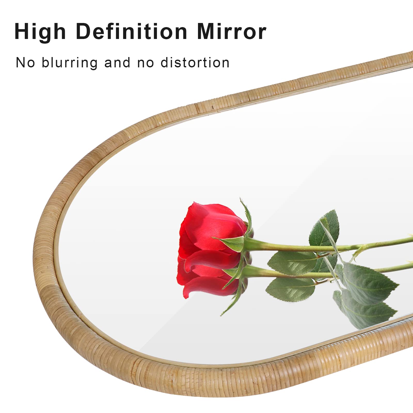 Arched Rattan Full Length Mirror